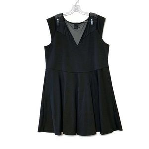ASOS CURVE | black mini dress with sheer c…